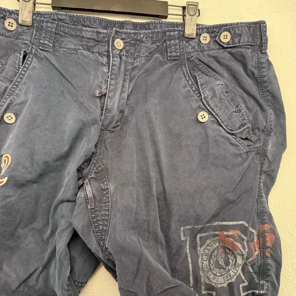 Vintage Ralph Lauren Shorts Me'ns 38 Blue Navy Military Cargo Great Britain 1948